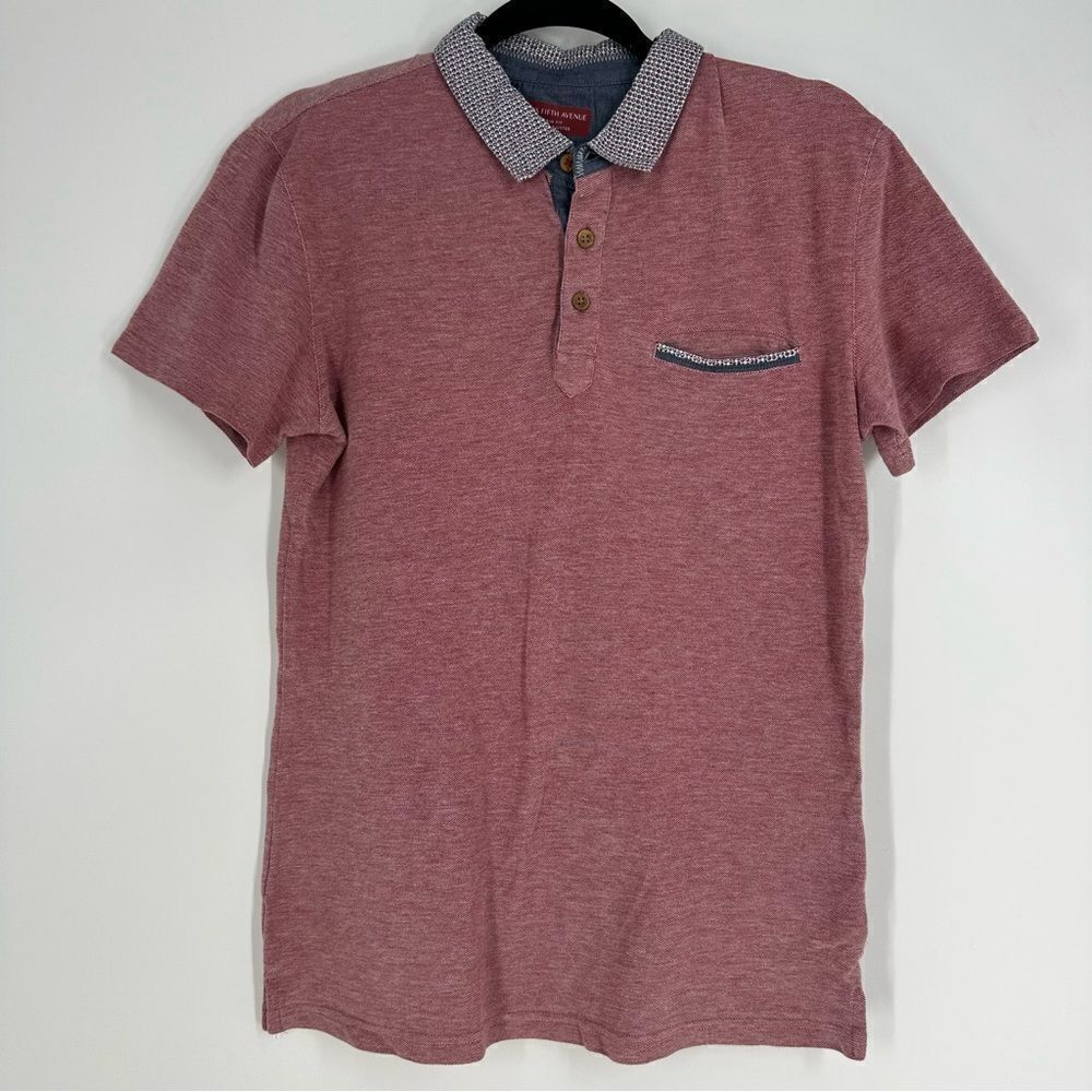 SAKS FIFTH AVENUE Men’s Trim Fit Salmon Color Collared Short Sleeve Polo Sz S